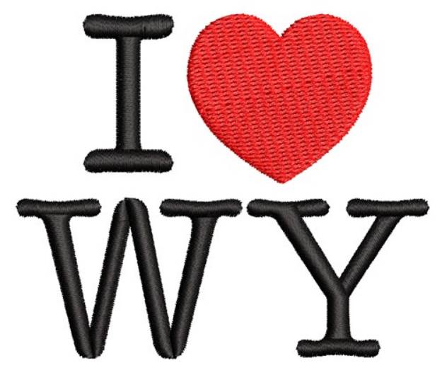 Picture of I Love Wyoming Machine Embroidery Design