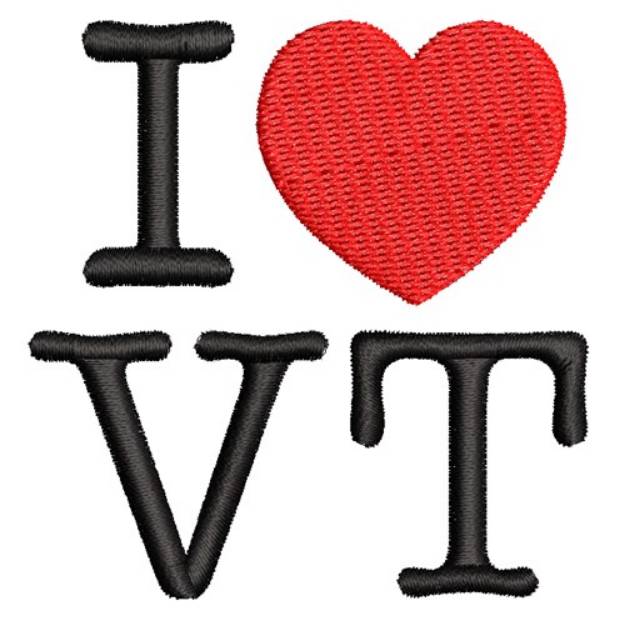 Picture of I Love Vermont Machine Embroidery Design