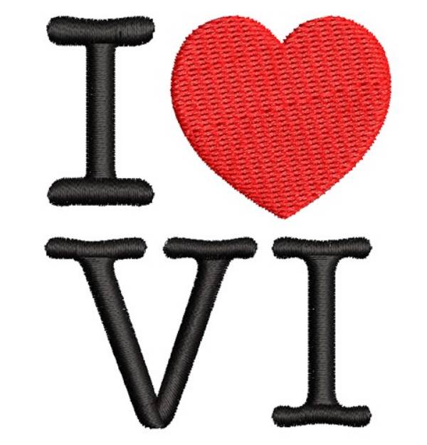 Picture of I Heart The Virgin Islands Machine Embroidery Design