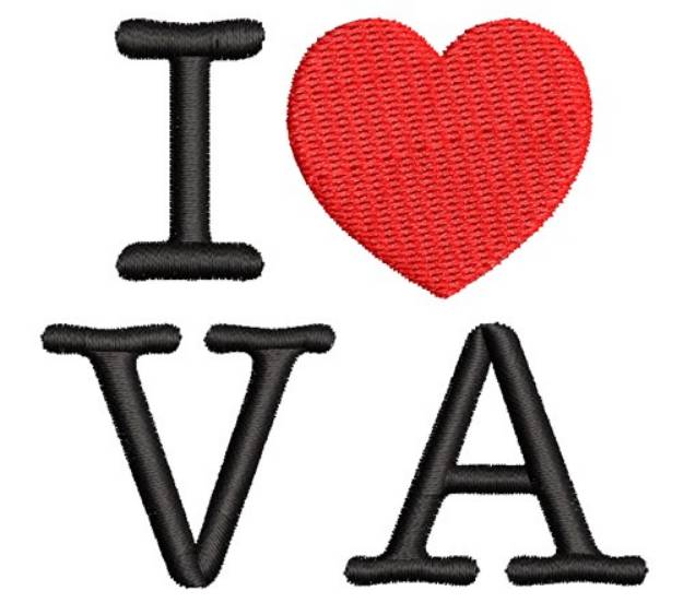 Picture of I Love Virginia Machine Embroidery Design