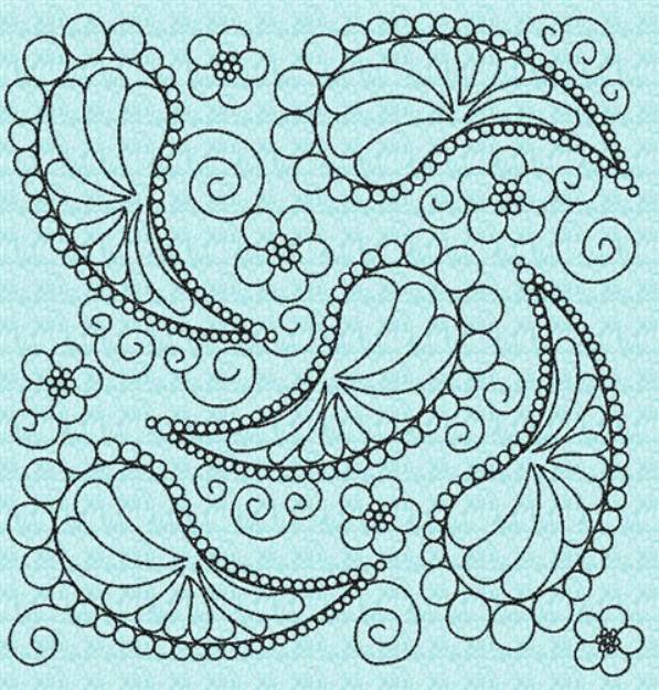 Picture of Quilt Block Paisley Machine Embroidery Design