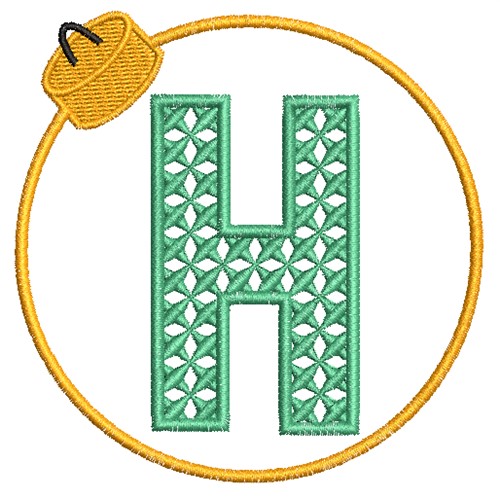 Christmas Ornament H Machine Embroidery Design