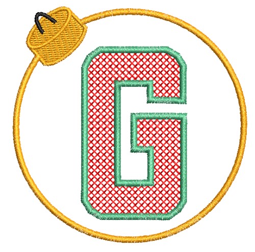 Christmas Ornament G Machine Embroidery Design