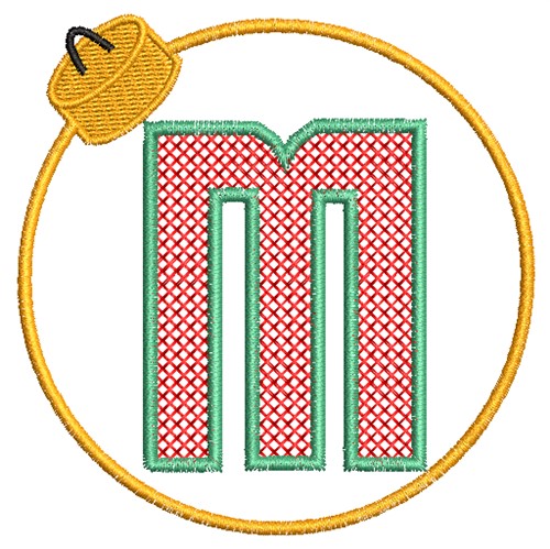 Christmas Ornament M Machine Embroidery Design