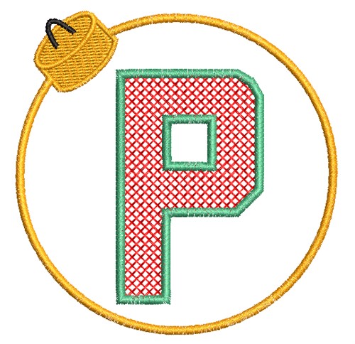 Christmas Ornament P Machine Embroidery Design