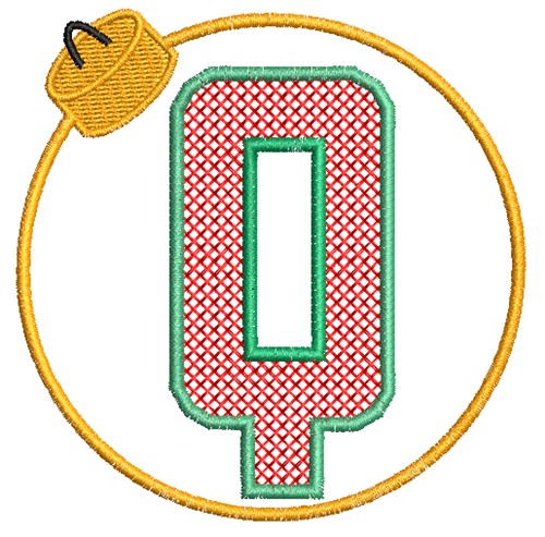 Christmas Ornament Q Machine Embroidery Design