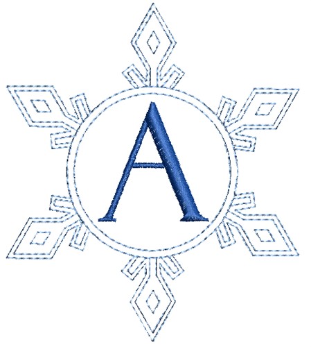 Snowflake Monogram A Machine Embroidery Design