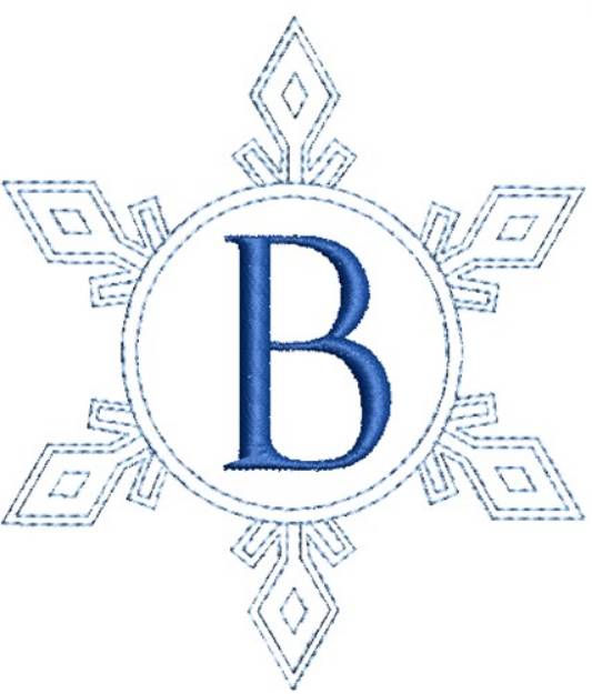 Picture of Snowflake Monogram B Machine Embroidery Design