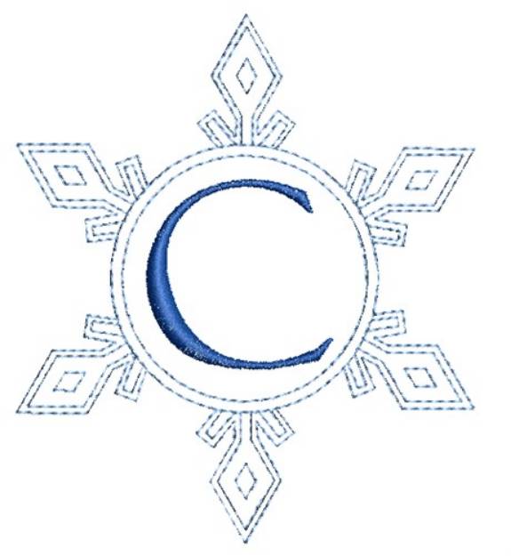 Picture of Snowflake Monogram C Machine Embroidery Design
