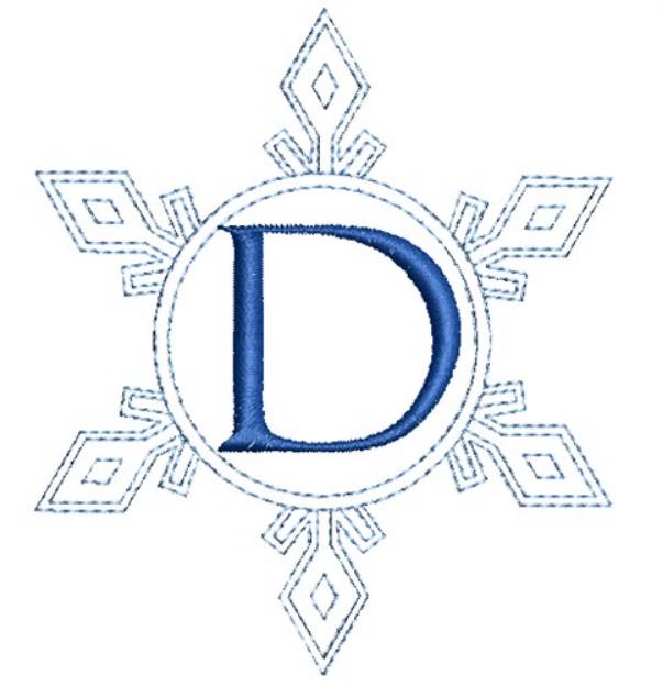 Picture of Snowflake Monogram D Machine Embroidery Design