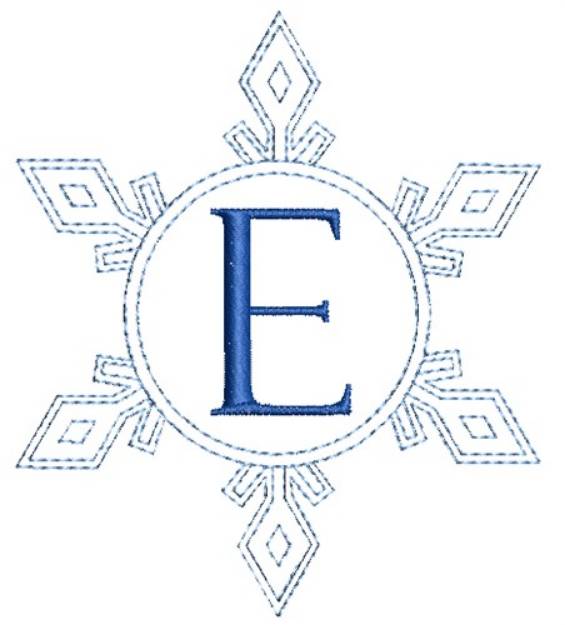 Picture of Snowflake Monogram E Machine Embroidery Design