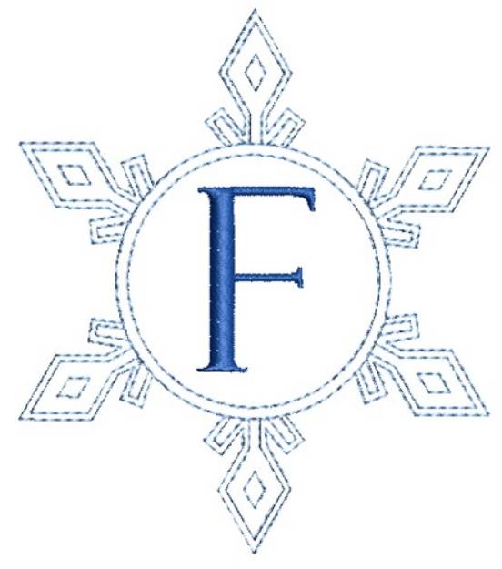 Picture of Snowflake Monogram F Machine Embroidery Design