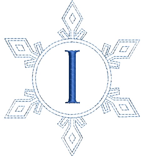 Snowflake Monogram I Machine Embroidery Design