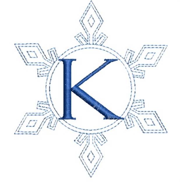 Picture of Snowflake Monogram K Machine Embroidery Design