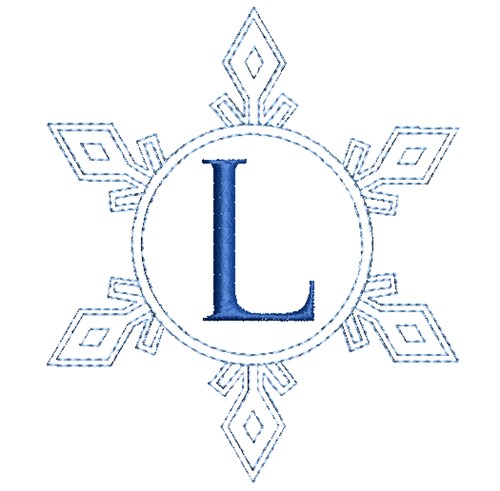 Snowflake Monogram L Machine Embroidery Design