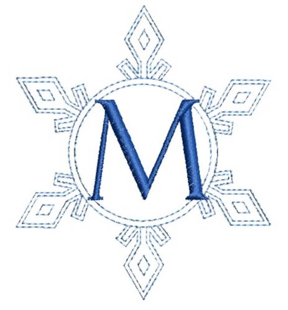 Picture of Snowflake Monogram M Machine Embroidery Design