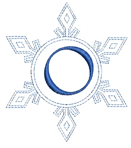 Snowflake Monogram O Machine Embroidery Design
