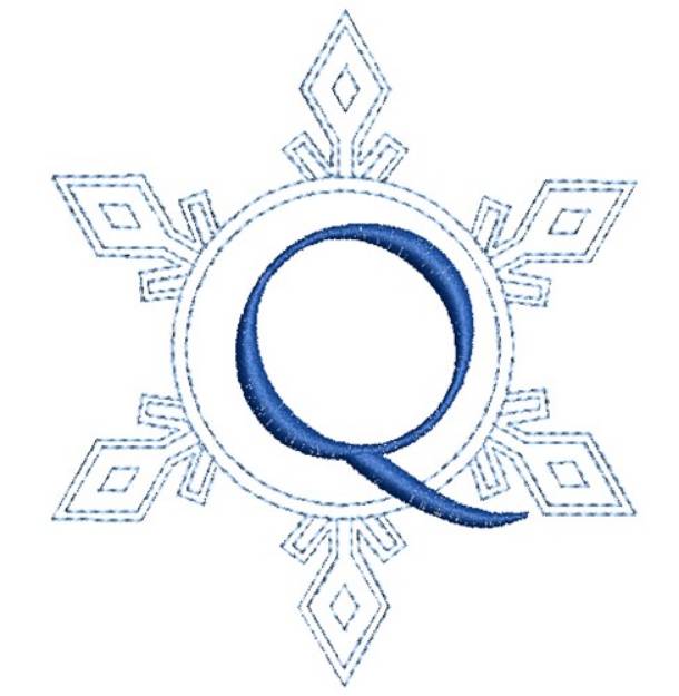 Picture of Snowflake Monogram Q Machine Embroidery Design