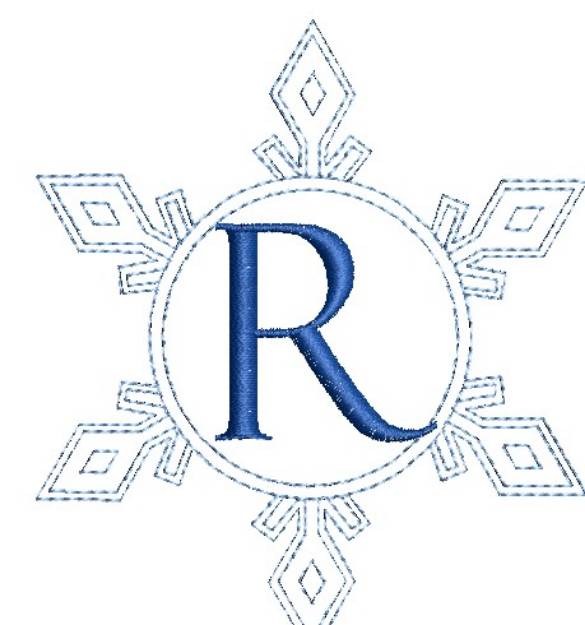 Picture of Snowflake Monogram R Machine Embroidery Design