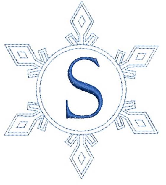 Picture of Snowflake Monogram S Machine Embroidery Design