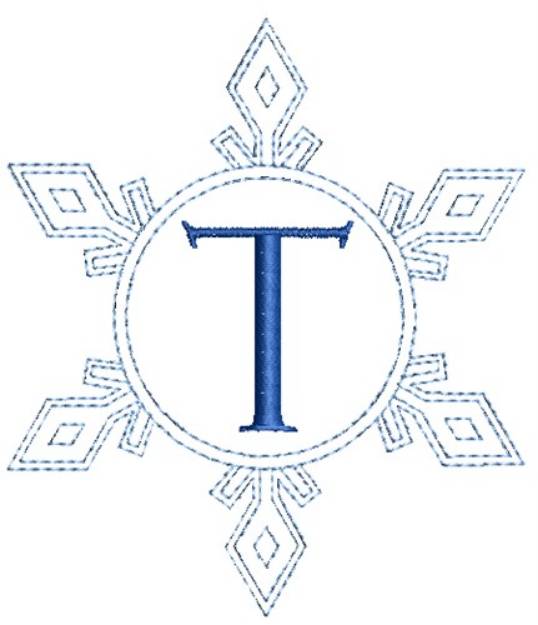 Picture of Snowflake Monogram T Machine Embroidery Design