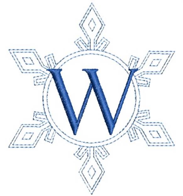 Picture of Snowflake Monogram W Machine Embroidery Design