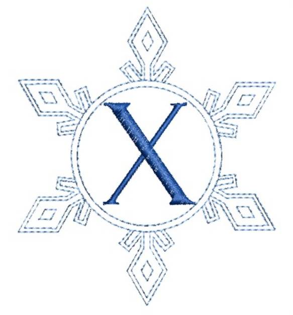 Picture of Snowflake Monogram X Machine Embroidery Design