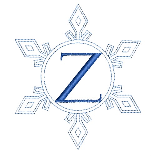 Snowflake Monogram Z Machine Embroidery Design