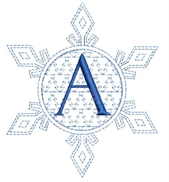 Picture of Christmas Snowflake Letter A Machine Embroidery Design