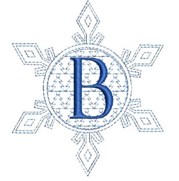 Picture of Christmas Snowflake Letter B Machine Embroidery Design