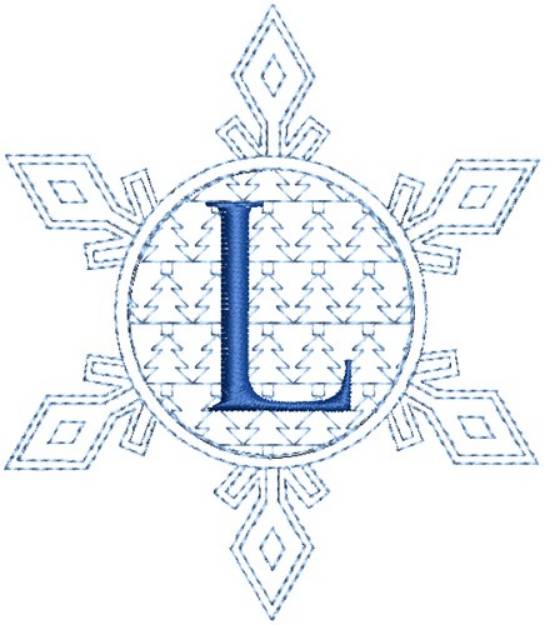 Picture of Christmas Snowflake Letter L Machine Embroidery Design