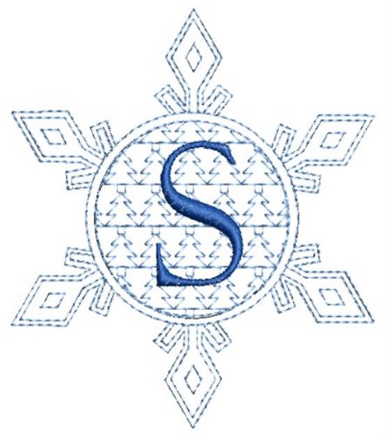Picture of Christmas Snowflake Letter S Machine Embroidery Design