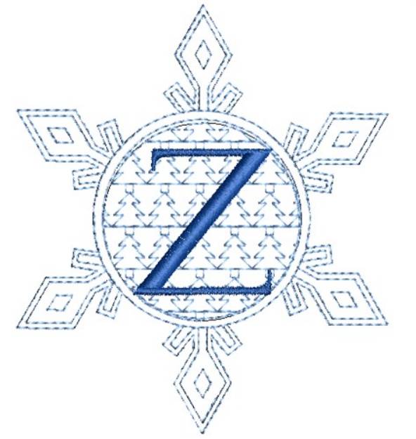 Picture of Christmas Snowflake Letter Z Machine Embroidery Design