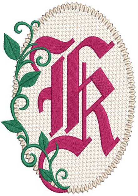 Picture of Olde English Monogram K Machine Embroidery Design