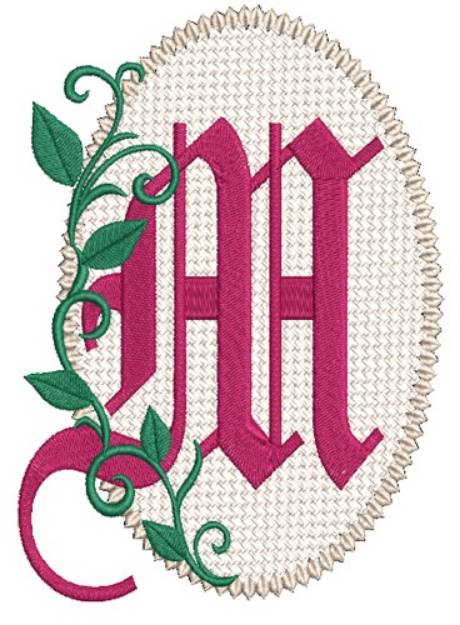 Picture of Olde English Monogram M Machine Embroidery Design