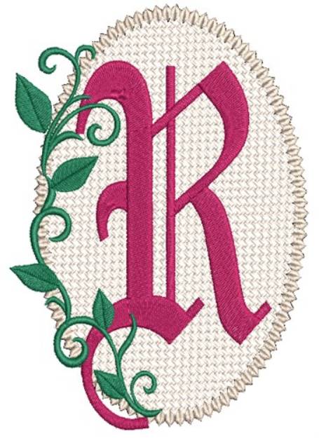 Picture of Olde English Monogram R Machine Embroidery Design
