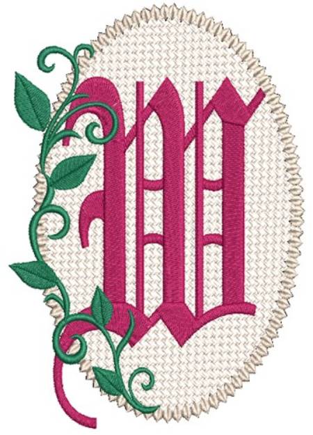 Picture of Olde English  Monogram W Machine Embroidery Design