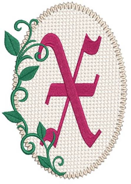 Picture of Olde English Monogram X Machine Embroidery Design