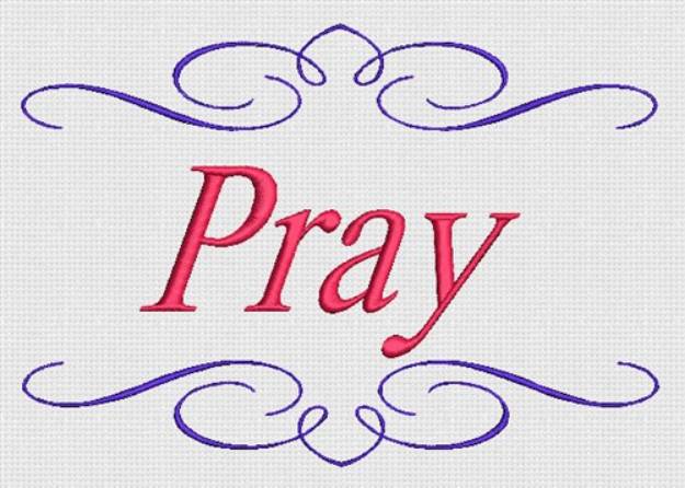 Picture of AMD Pray Times Italic Machine Embroidery Design