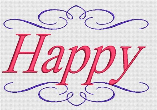 Picture of Happy Machine Embroidery Design