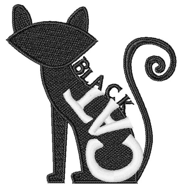 Picture of Halloween Black Cat Machine Embroidery Design