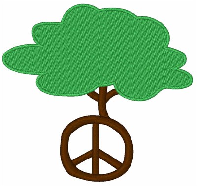 Tree Peace Symbol Machine Embroidery Design