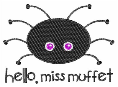 Miss Muffet Spider Machine Embroidery Design