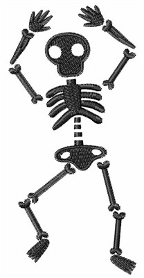 Black Skeleton Machine Embroidery Design