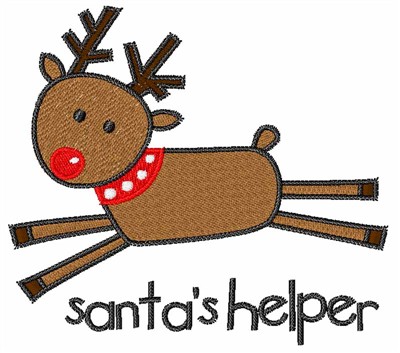 Rudolph Santas Helper Machine Embroidery Design