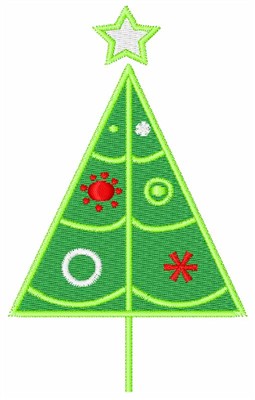 Retro Christmas Tree Machine Embroidery Design