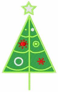 Picture of Retro Christmas Tree Machine Embroidery Design