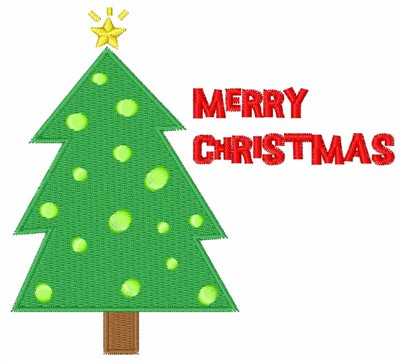 Merry  Christmas Tree Machine Embroidery Design