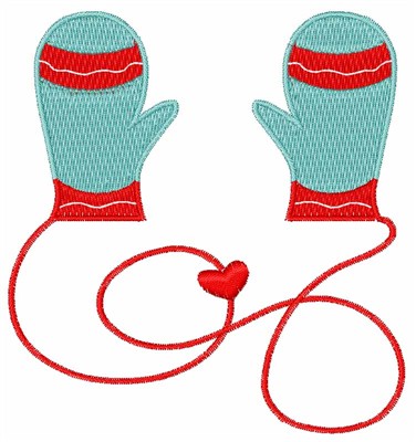 Holiday Mittens Machine Embroidery Design