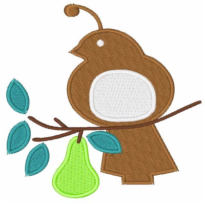 In A Pear Tree Machine Embroidery Design